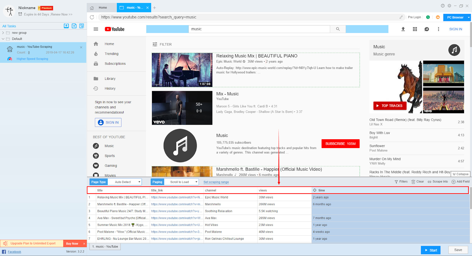 youtube channel crawler