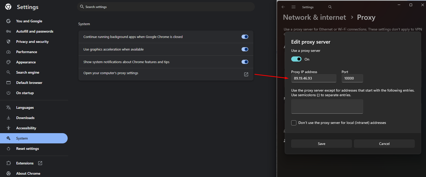Proxy Server Refused Connection