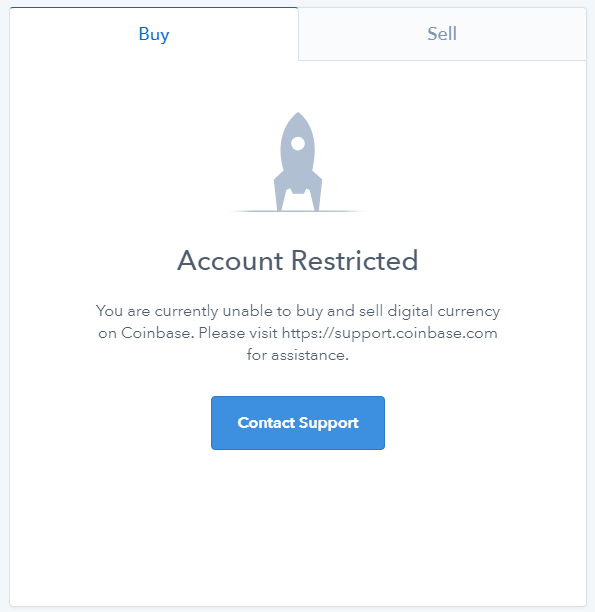 coinbase account restricted
