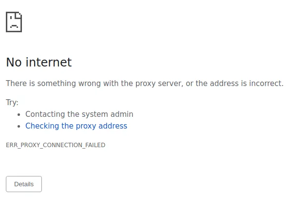 Proxy Server Refused Connection
