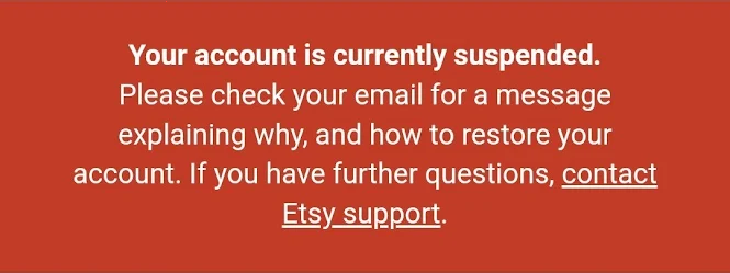 suspension notification on dashboard