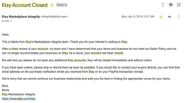 suspension notification email
