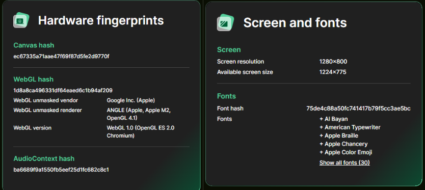 Pixelscan report - 2